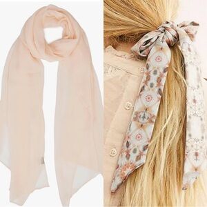 Light Peach Chiffon Scarf - Women's Accessory